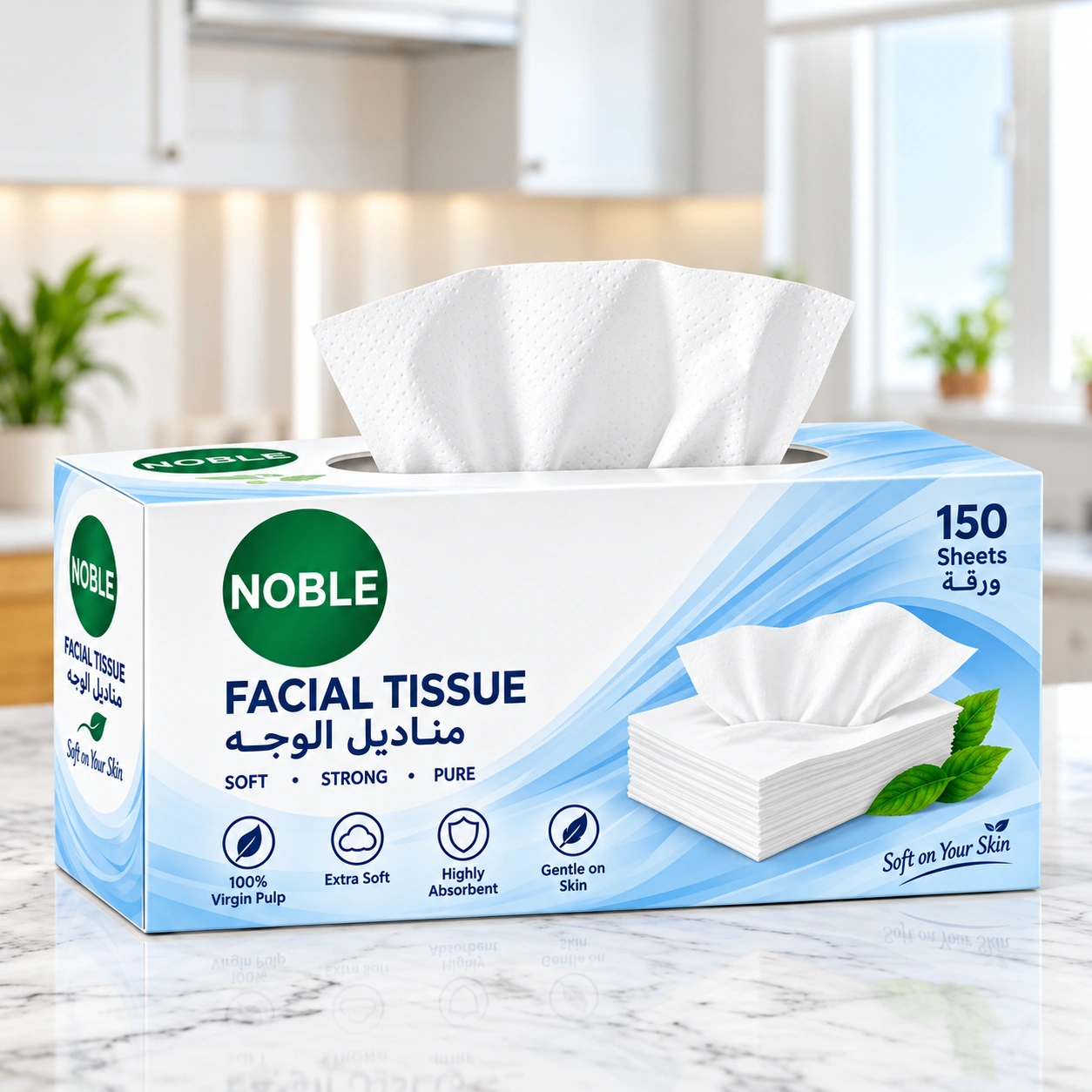 Noble Facial Tissue, 150 sheets